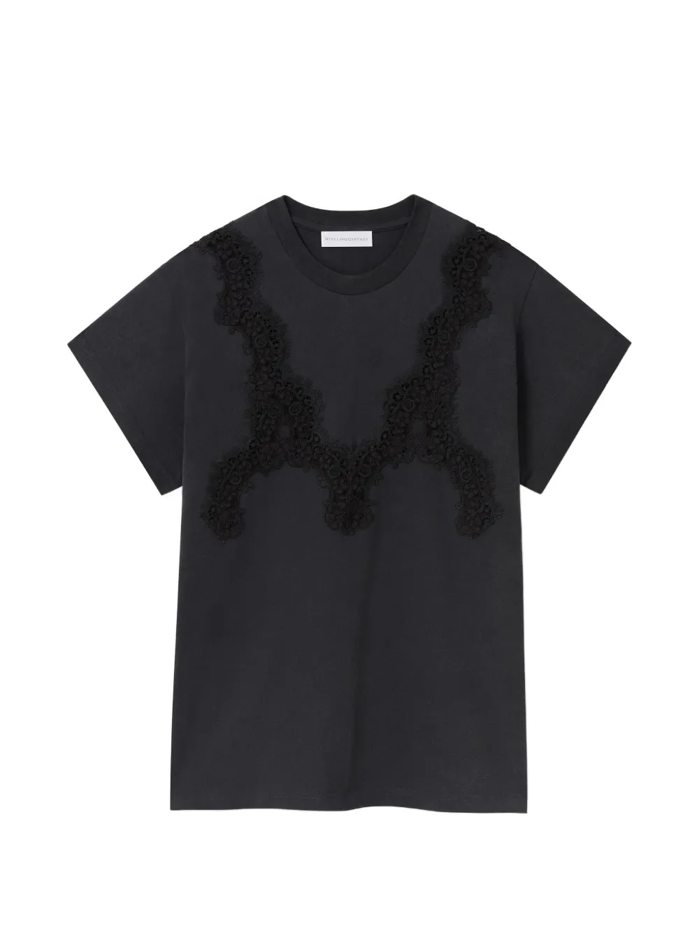 Stella McCartney lace-detail T-shirt - Nero