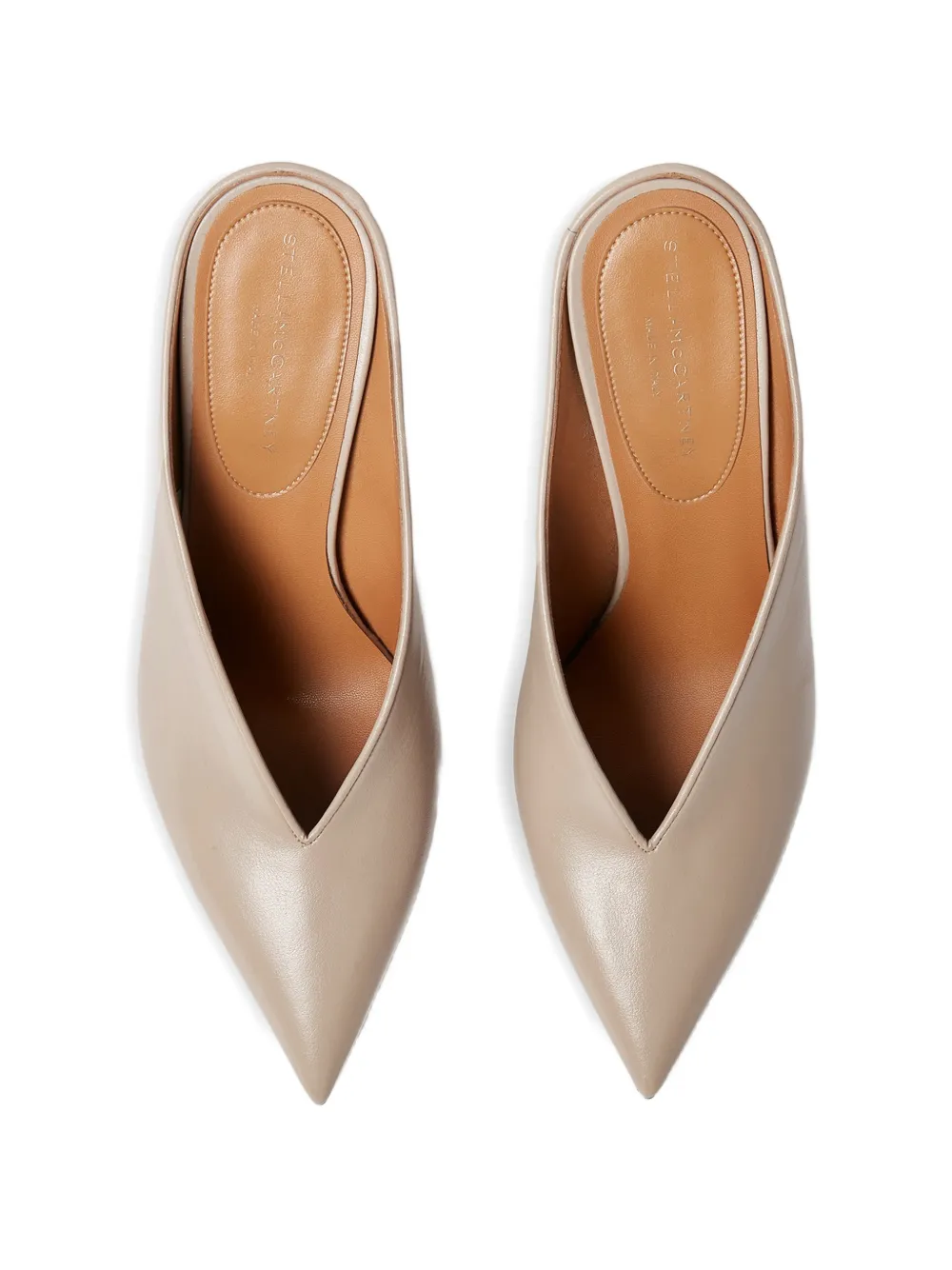 Stella McCartney pointed-toe V-cut mules Beige