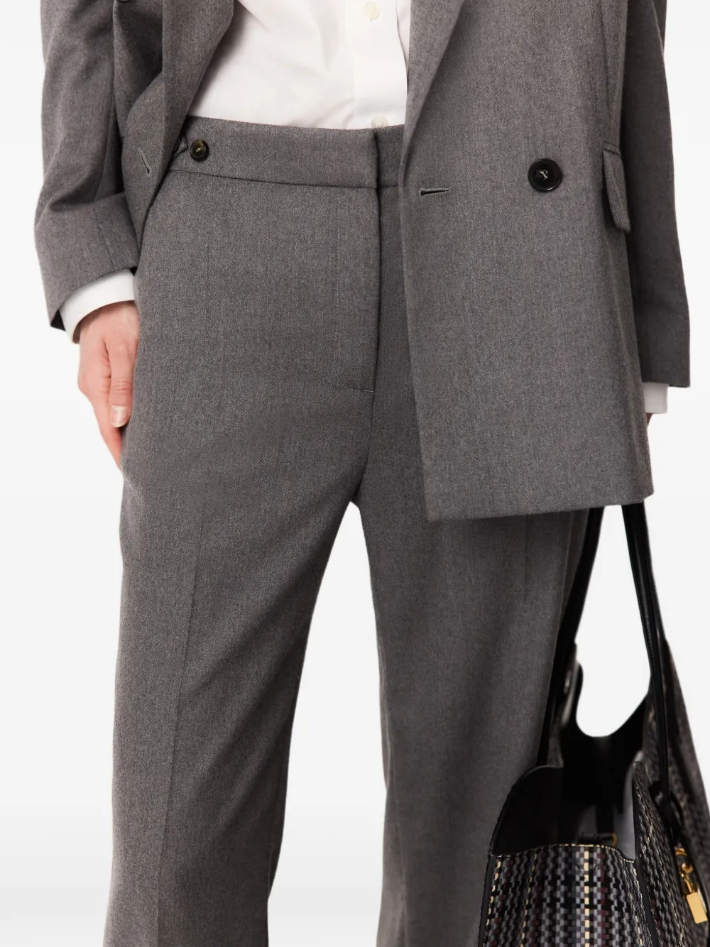 Stella McCartney Geplooide broek met knopen Grijs