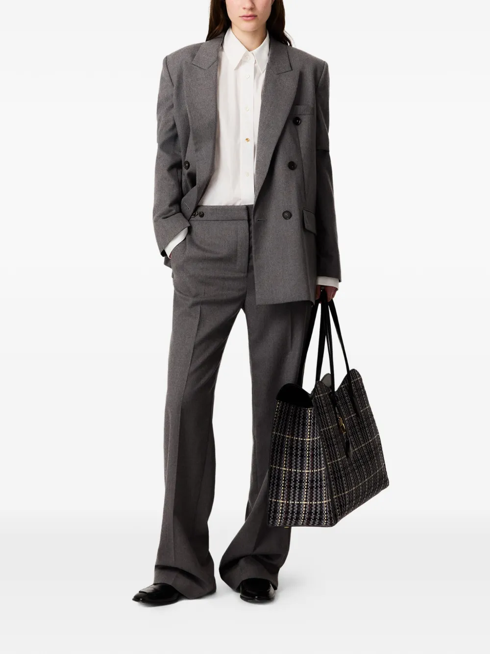 Stella McCartney Geplooide broek met knopen Grijs