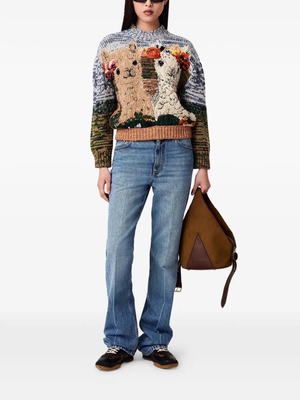 Stella McCartney Trui met alpacapatroon Beige