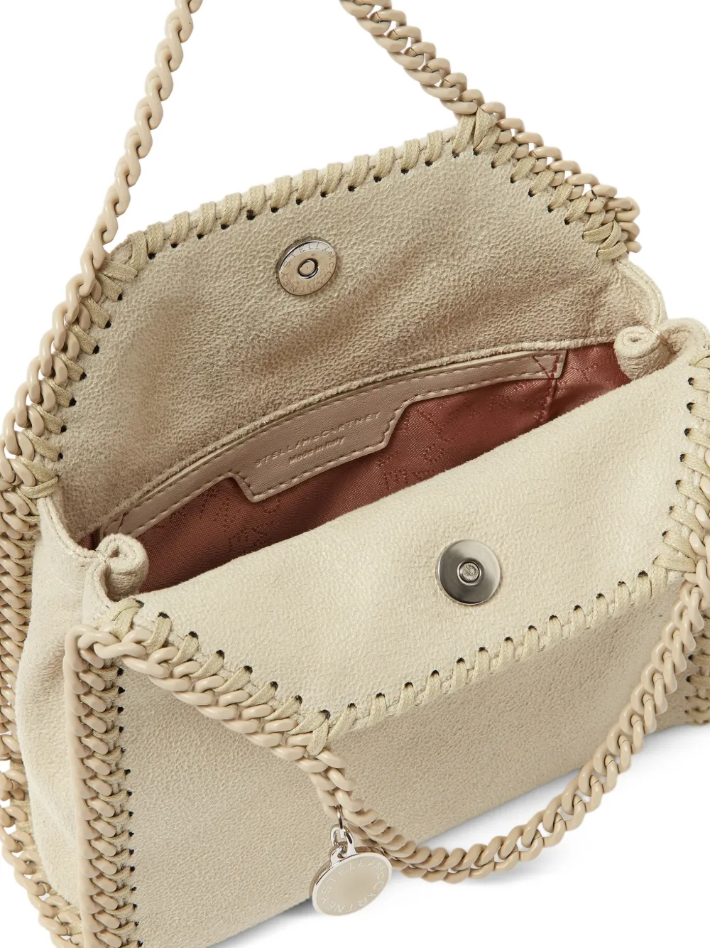 Stella McCartney Kleine Falabella tas met ketting afwerking Beige