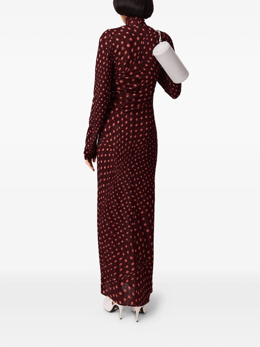 Stella McCartney Midi-jurk met ruches Rood