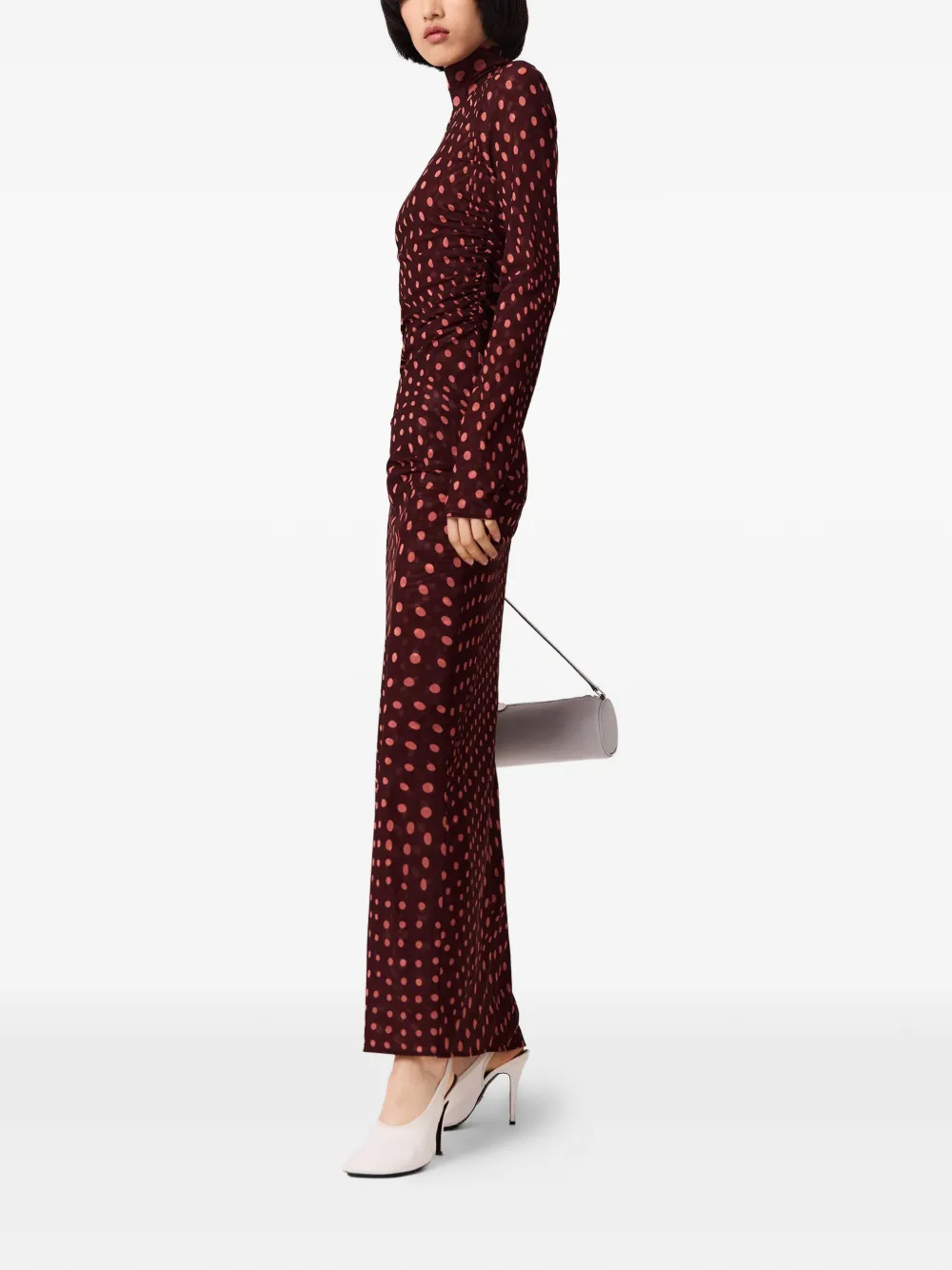 Stella McCartney Midi-jurk met ruches Rood
