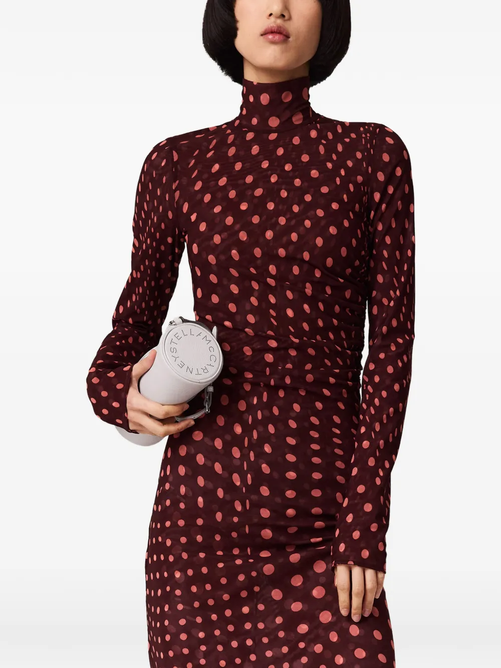 Stella McCartney Midi-jurk met ruches Rood