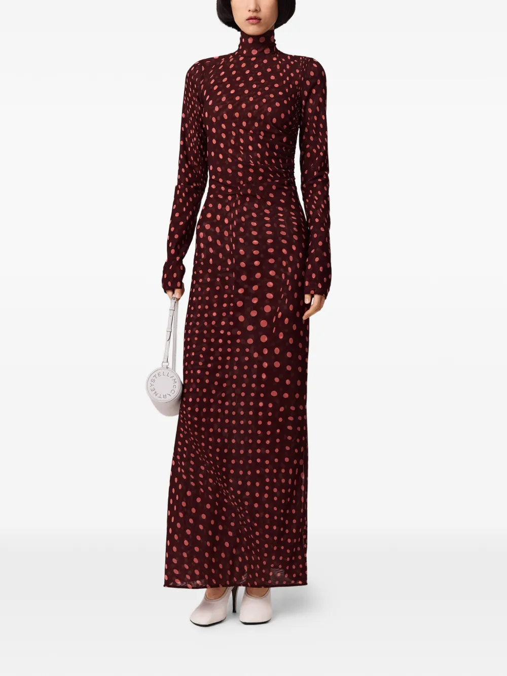 Stella McCartney Midi-jurk met ruches Rood