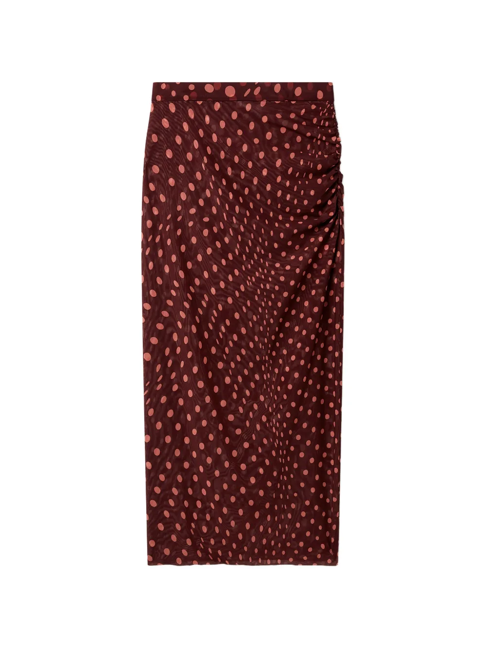 Stella McCartney polka-dot ruched midi skirt - Red