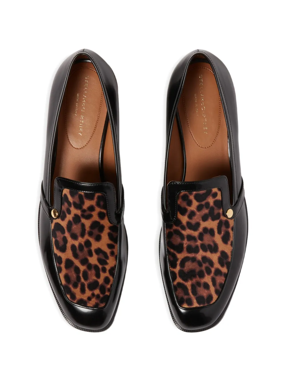 Stella McCartney leopard-print loafers Zwart