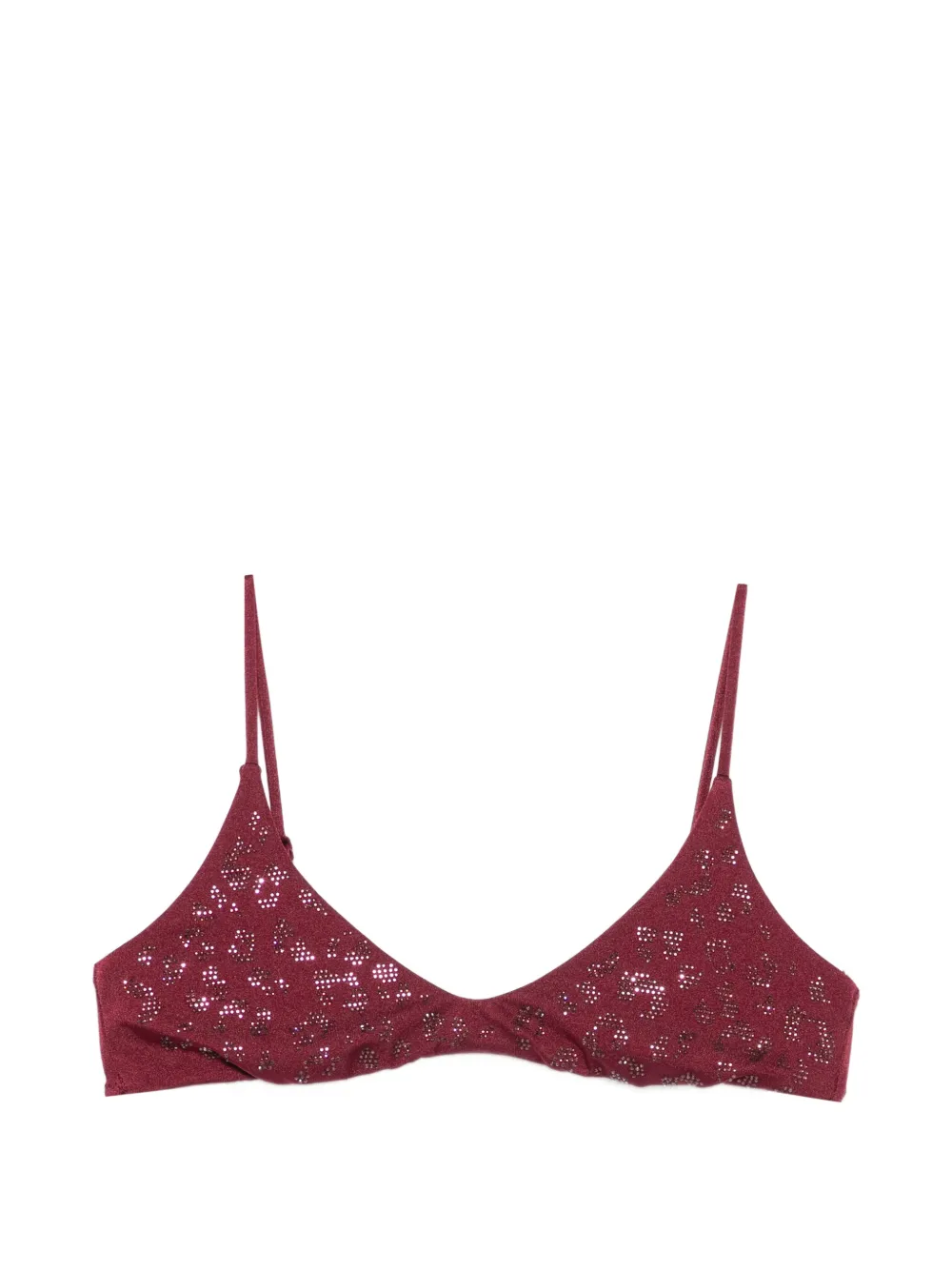 Mc2 Saint Barth Paloma Leopard-print Strass-embellished Bra In Brown
