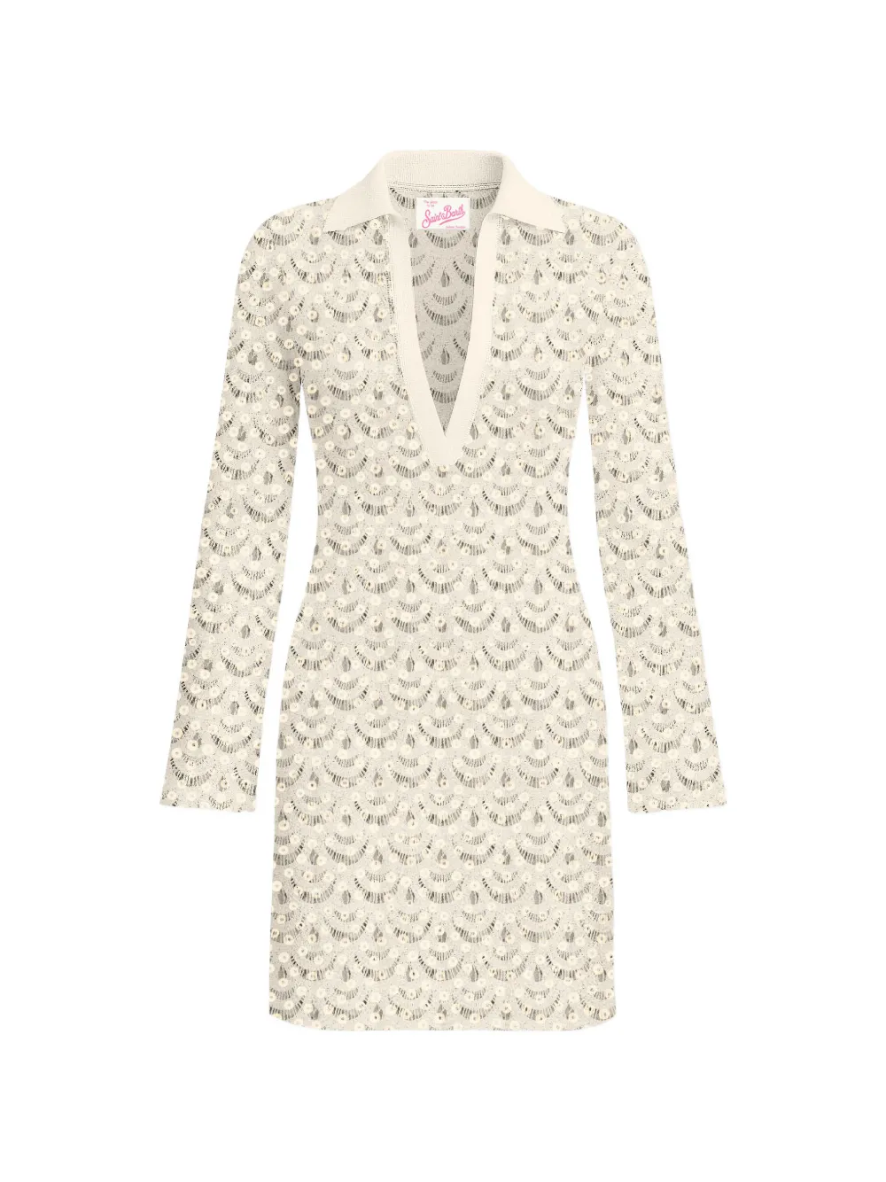 MC2 Saint Barth Gehaakte mini-jurk Beige