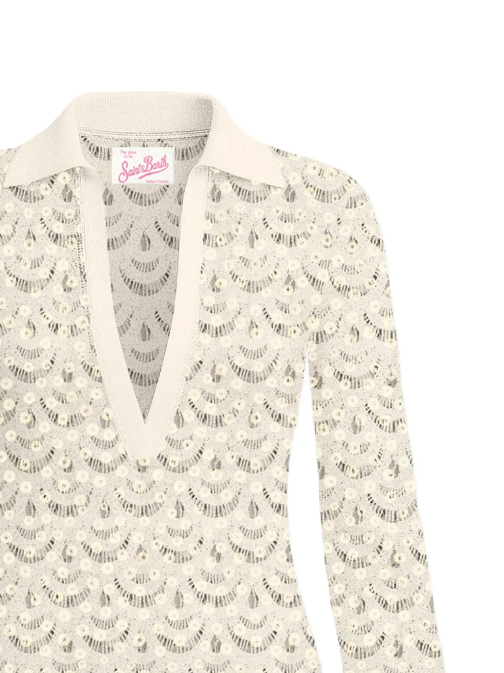 MC2 Saint Barth Gehaakte mini-jurk Beige
