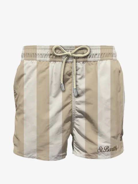 MC2 Saint Barth Bermuda de praia Syros listrada com cordão de ajuste