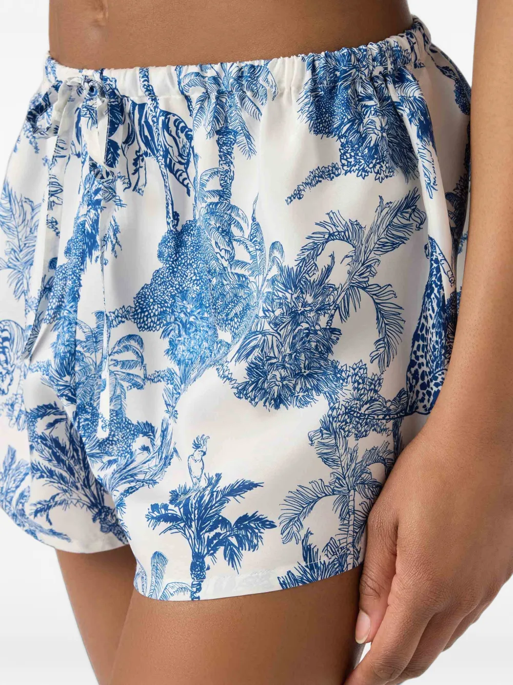 MC2 Saint Barth Kammy shorts met tijgerprint en trekkoord Wit