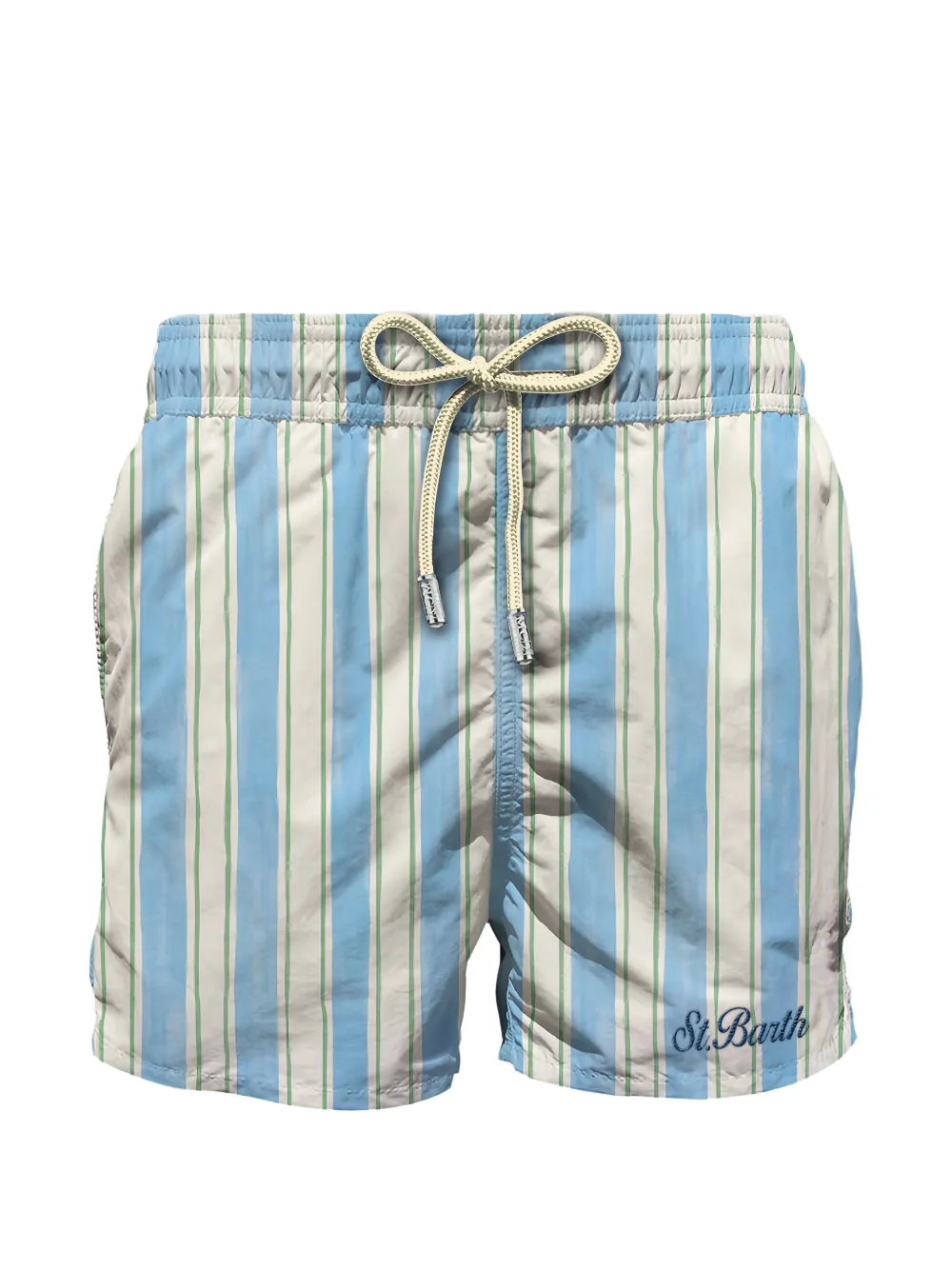MC2 Saint Barth 사이로스 스트라이프 드로스트링 스윔 쇼츠 | 블루 | Image 1