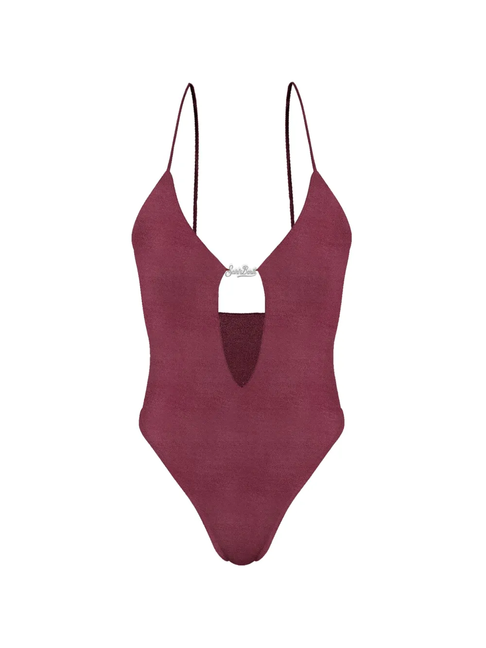 MC2 Saint Barth logo-plaque cut-out swimsuit