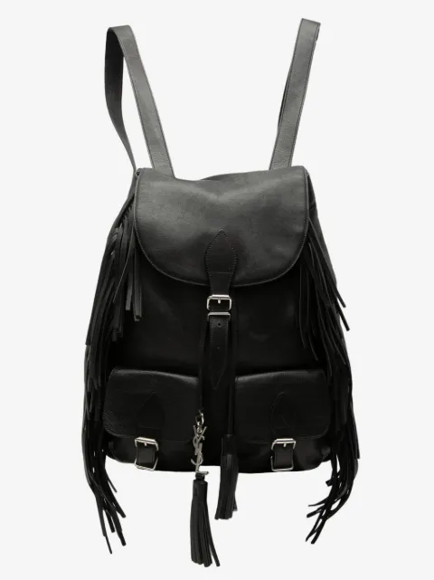 Saint Laurent Pre-Owned Zaino Festival piccolo in pelle di vitello con frange 2015