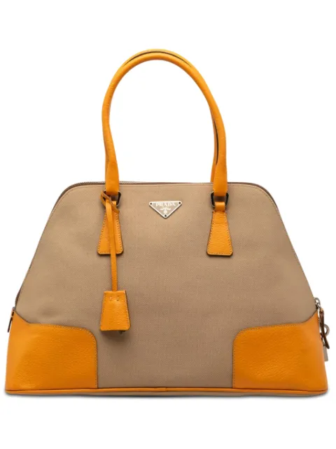 Prada Pre-Owned 2019-2026 Cinghiale Trimmed Canapa Dome handbag