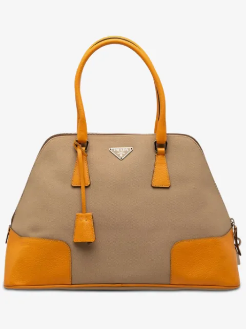 Prada Pre-Owned 2019-2026 Cinghiale Trimmed Canapa Dome handbag