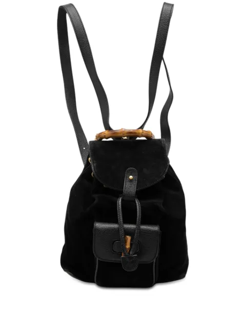 Gucci Pre-Owned 20th Century Suede Bamboo backpack
