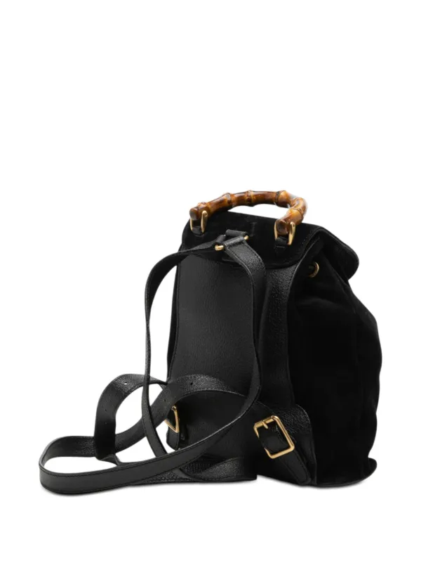 ミ*️様 GUCCI バンブー スエード リュック バックパック Gucci Pre-Owned 20th Century バンブー スエード バックパック