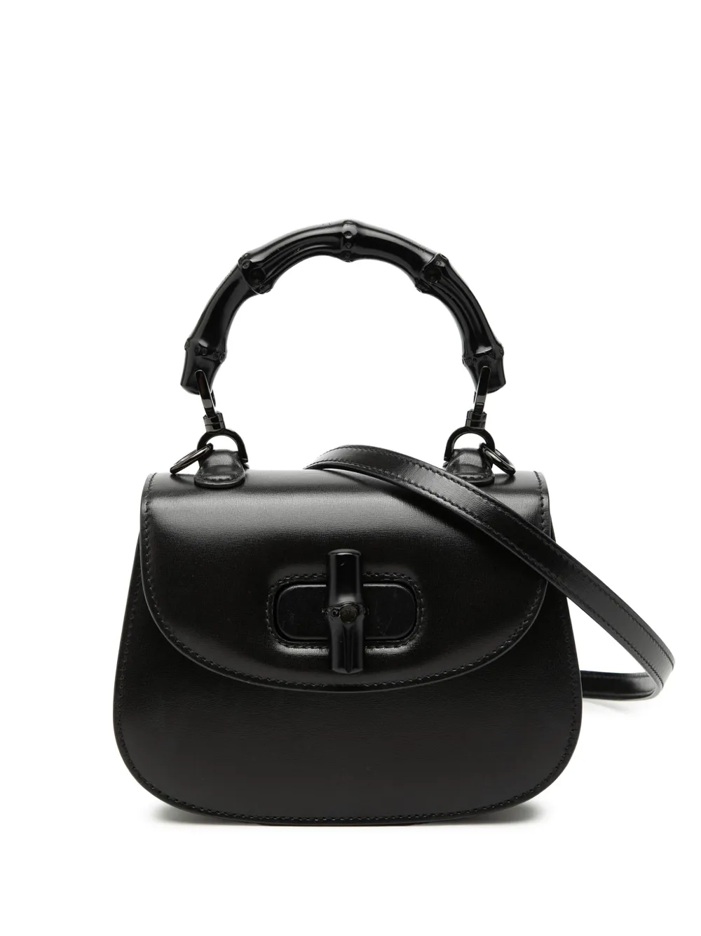 Gucci Pre-Owned 2000-2015 Mini Calfskin 1947 Bamboo Top Handle Bag satchel - Nero