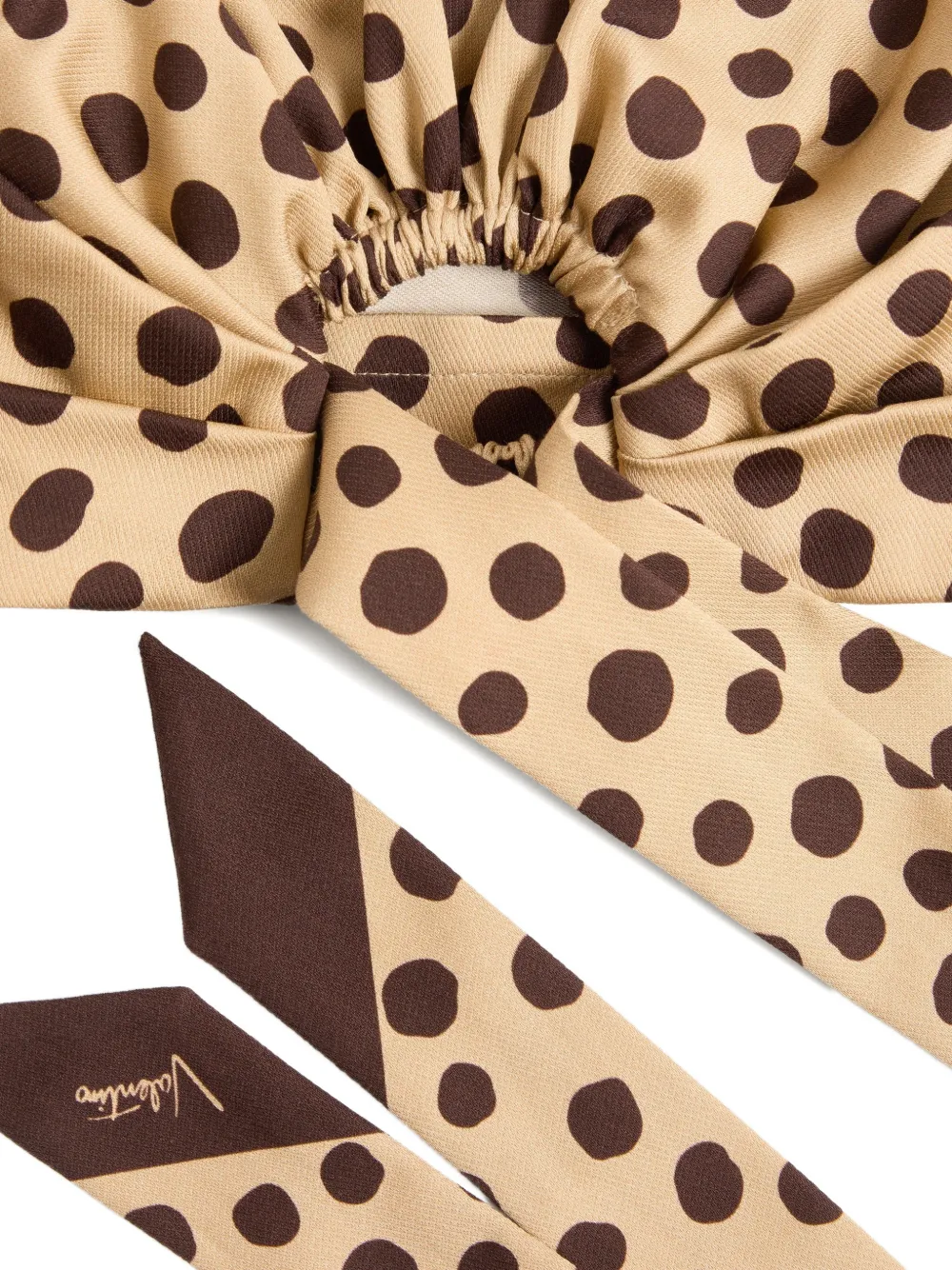 Valentino Garavani Pois Dalmata plus de pois haarband van katoenen en zijde Beige