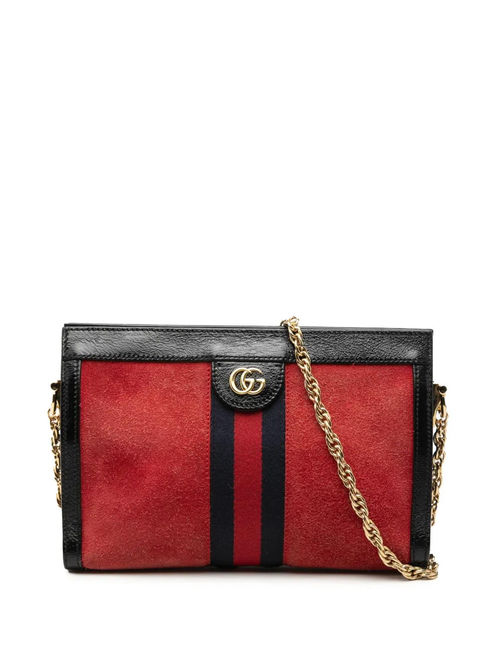 Gucci Pre-Owned 2000-2015 Small Suede Web Ophidia Chain crossbody bag - Nero