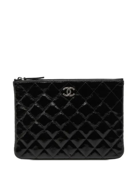 CHANEL Pre-Owned 2014 Small Quilted Crinkled Patent O Case clutch bag