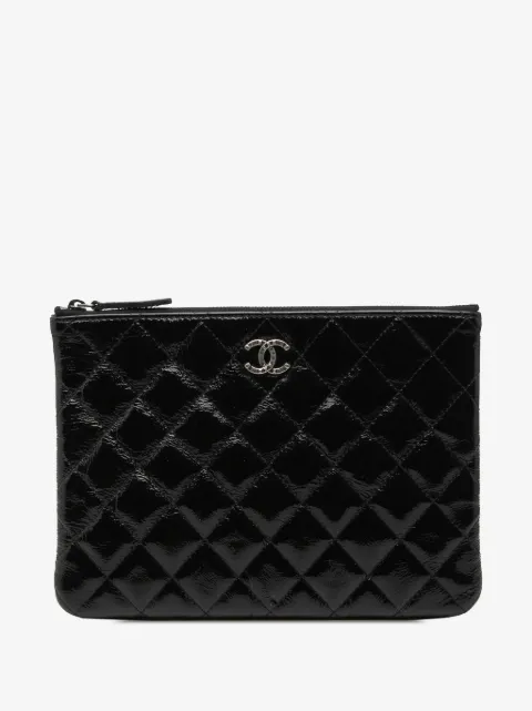 CHANEL Pre-Owned 2014 Small Quilted Crinkled Patent O Case clutch bag