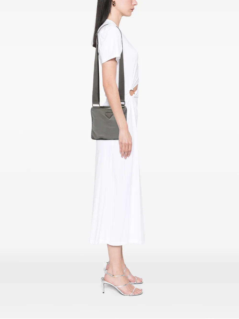 Prada Pre-Owned 2000-2013 Tessuto Zip Top Crossbody Bag | Grey