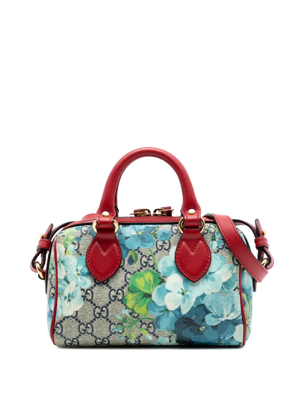 Gucci Pre-Owned 2016-2026 Mini GG Supreme Blooms Boston Bag satchel - Rot