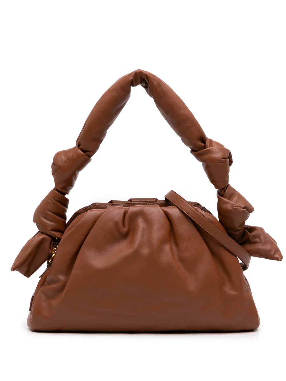 Miu Miu Pre-Owned 2010-2026 Nappa Knot Top Handle Bag satchel - Marrone