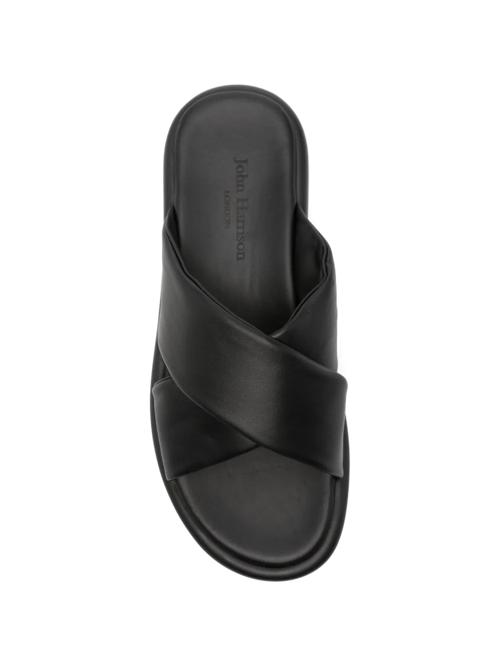 JOHN HARRISON criss-cross strap sandals Zwart
