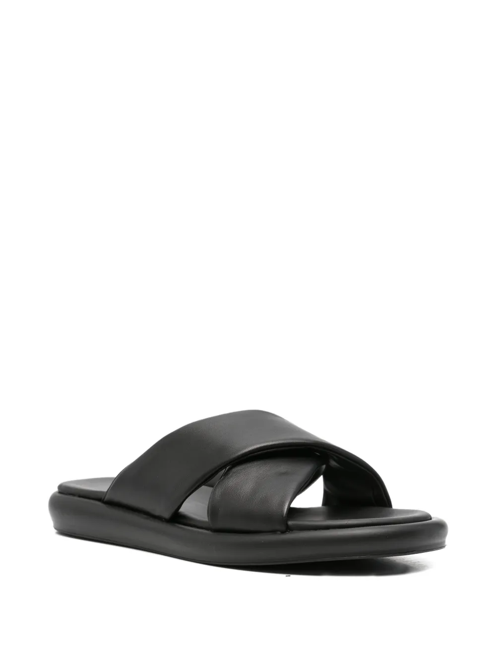 JOHN HARRISON criss-cross strap sandals Zwart