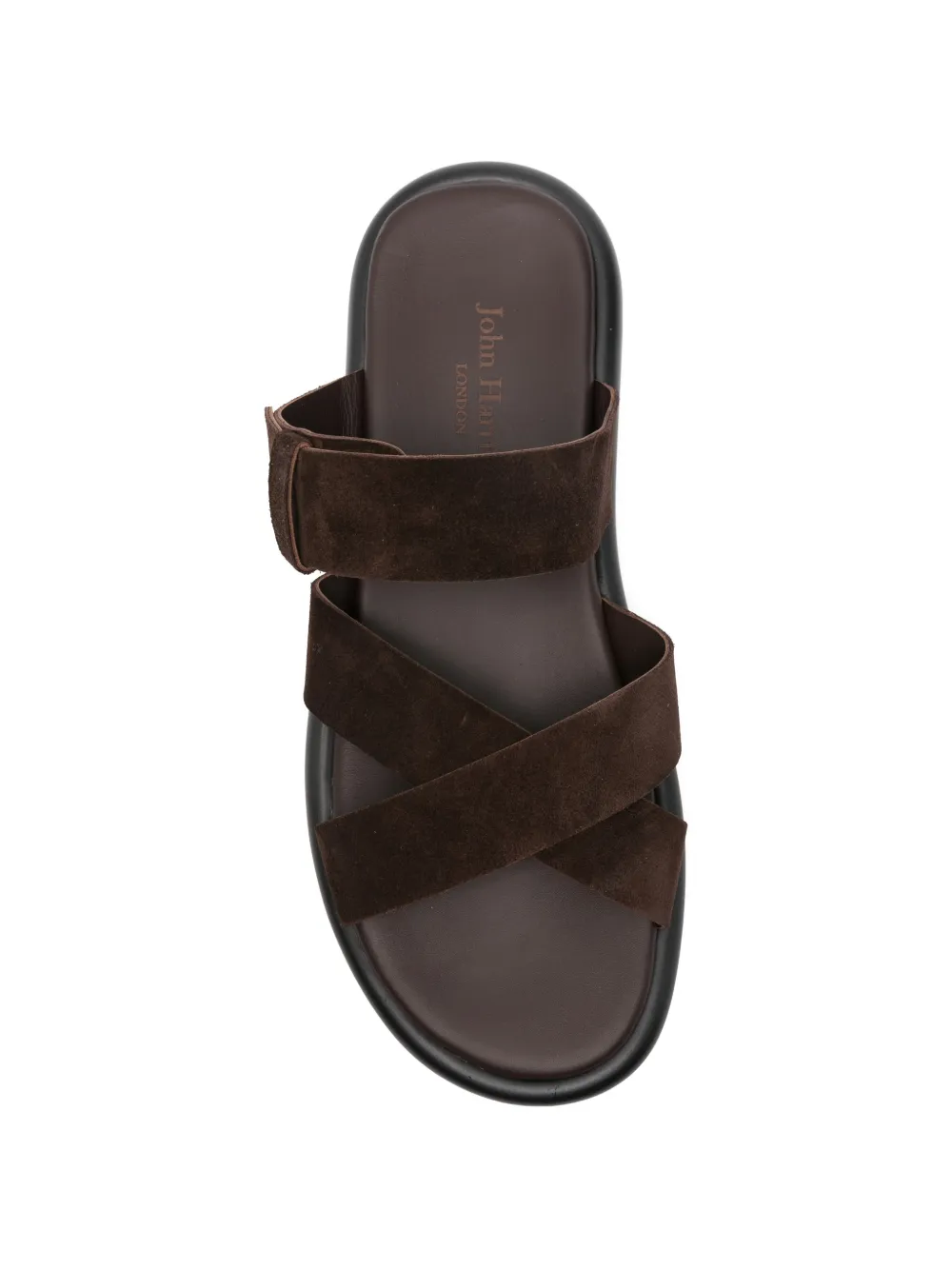 JOHN HARRISON suede crossover sandals Bruin