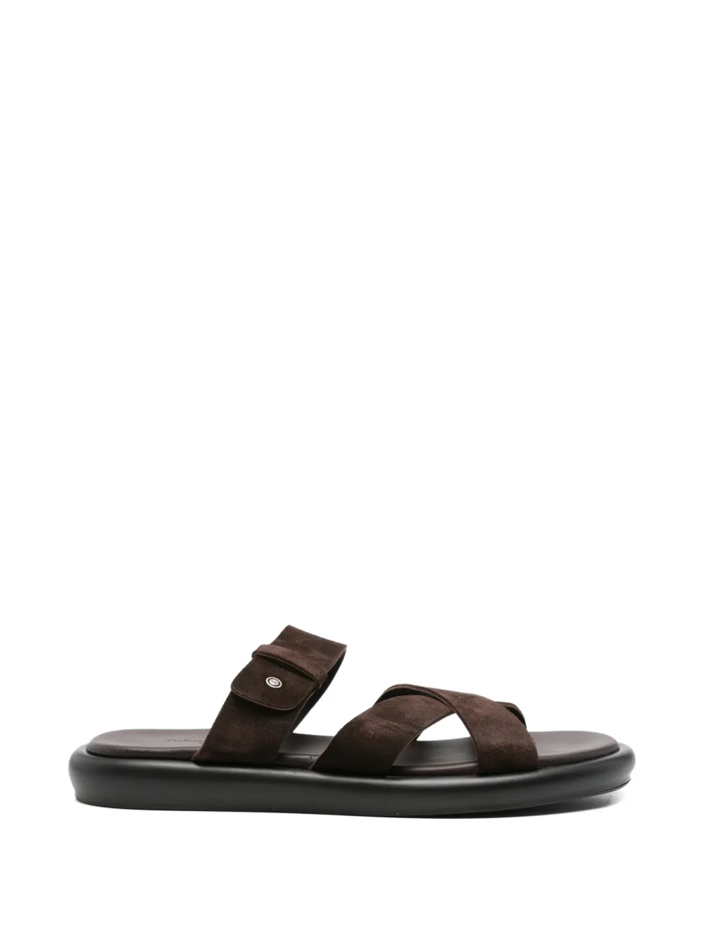 JOHN HARRISON suede crossover sandals - Marrone