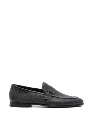 ANTONIO MAURIZI Black LEATHER LOAFER 10 MADE IN ITALY Antonio Maurizi penny-strap Leather Loafers | Black  main image 4