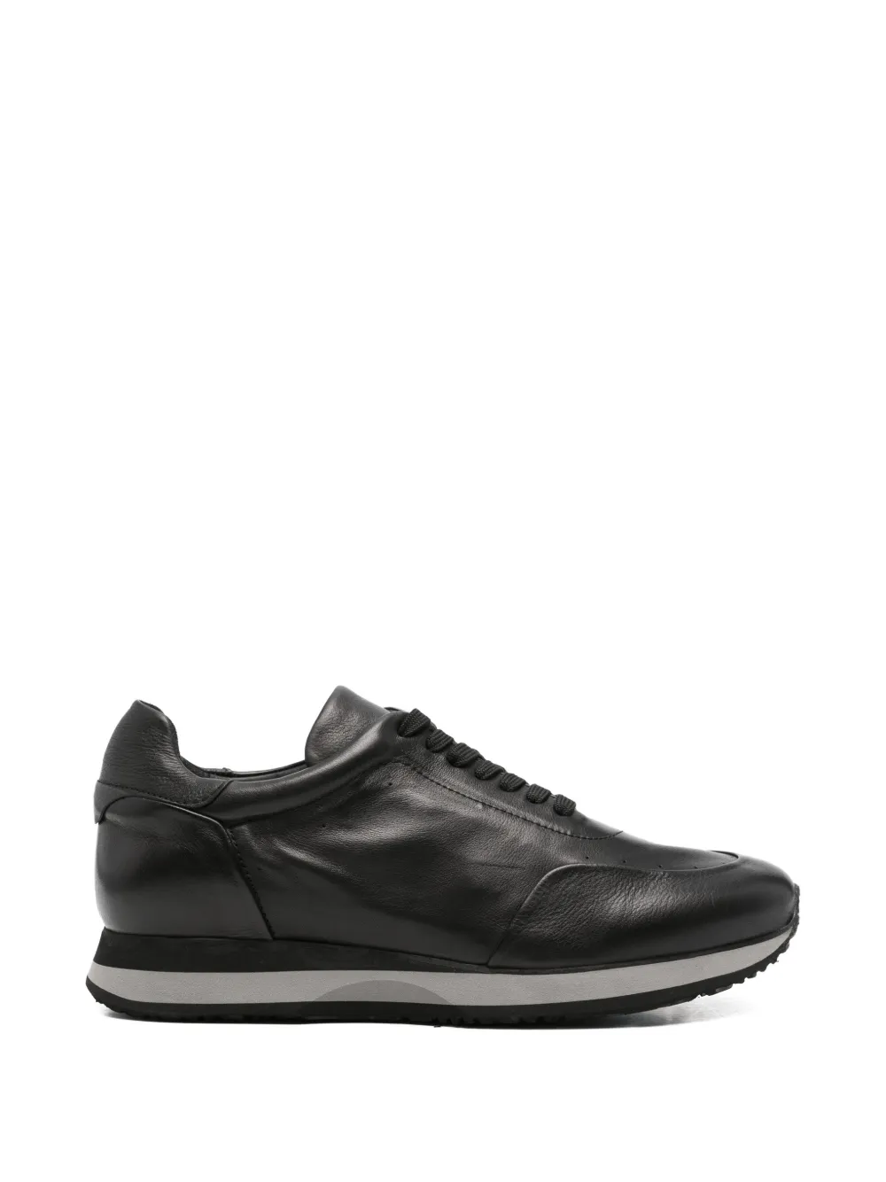 John Harrison Leather Panelled Sneakers In Black