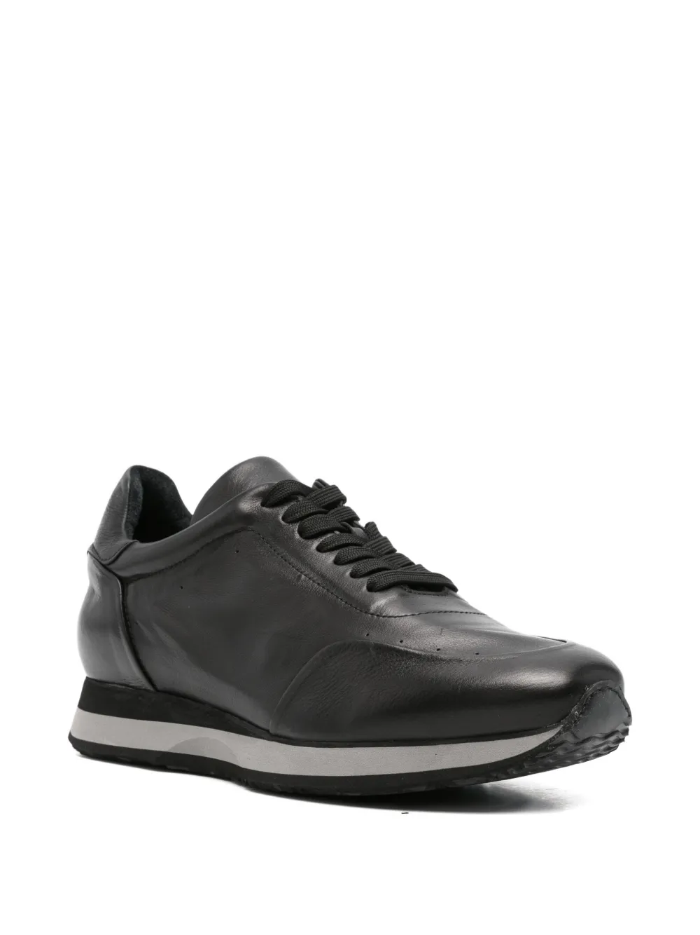 JOHN HARRISON leather panelled sneakers Zwart
