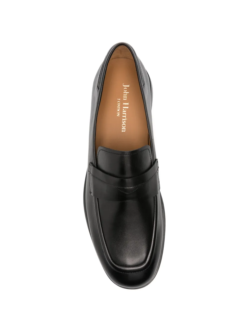 JOHN HARRISON penny-strap leather loafers Zwart