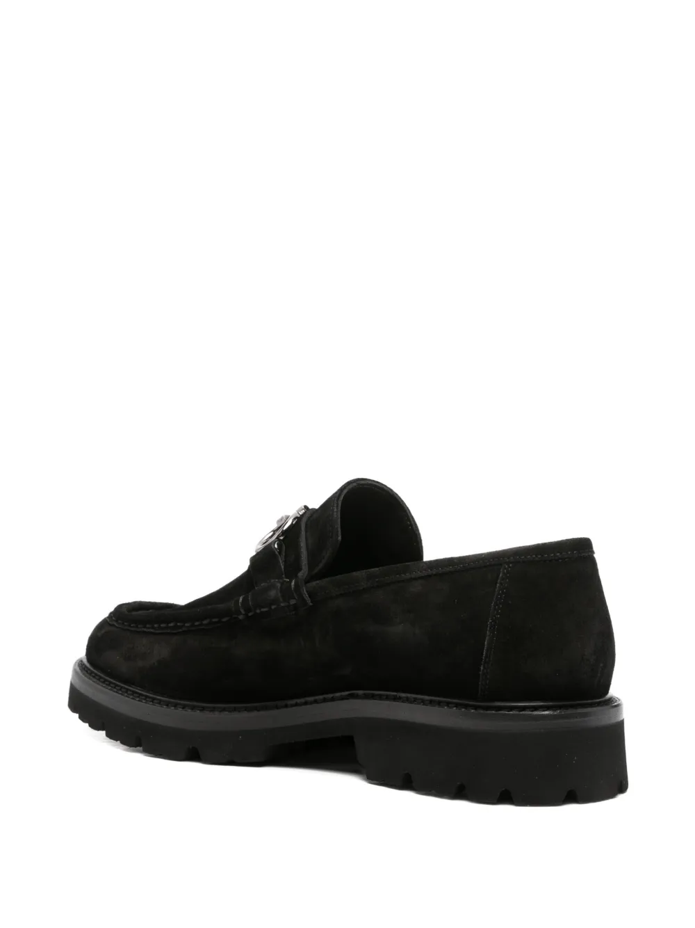 JOHN HARRISON suede lug-sole loafers Zwart