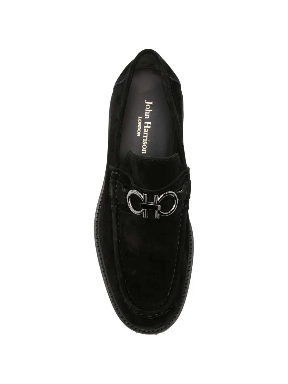 JOHN HARRISON suede lug-sole loafers Zwart