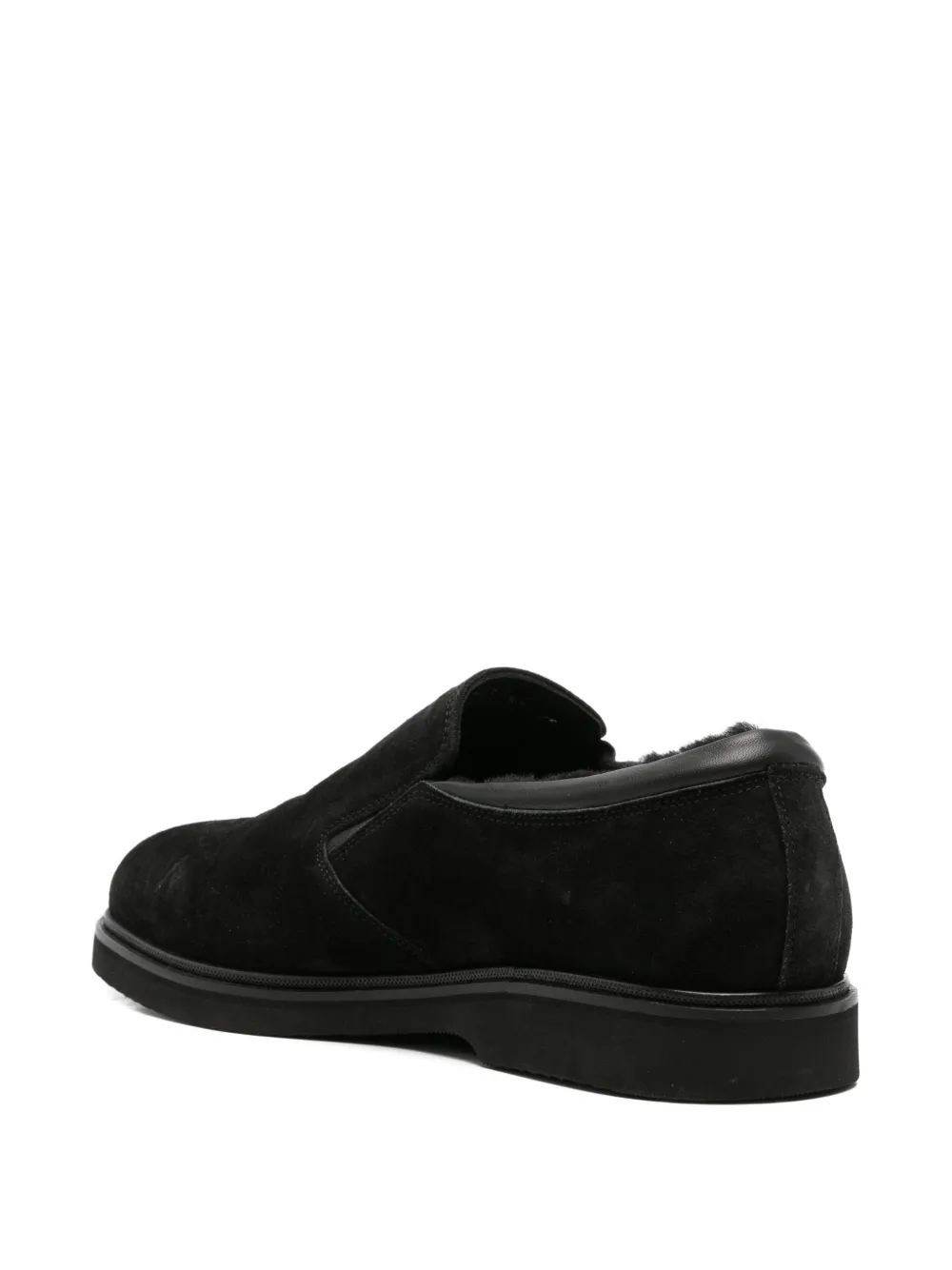 JOHN HARRISON shearling-lined suede loafers Zwart