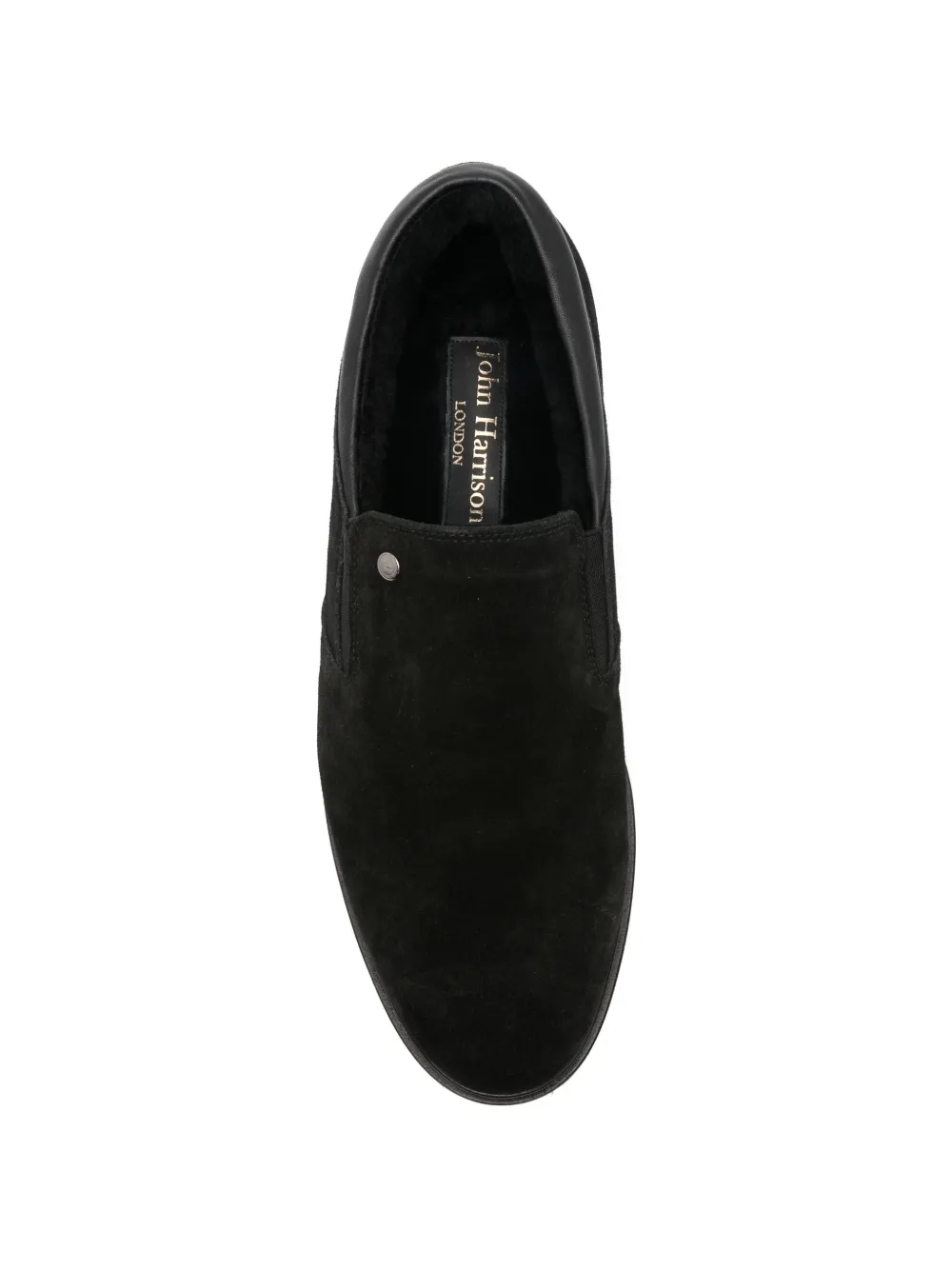 JOHN HARRISON shearling-lined suede loafers Zwart