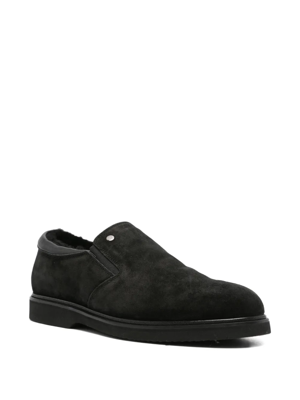 JOHN HARRISON shearling-lined suede loafers Zwart