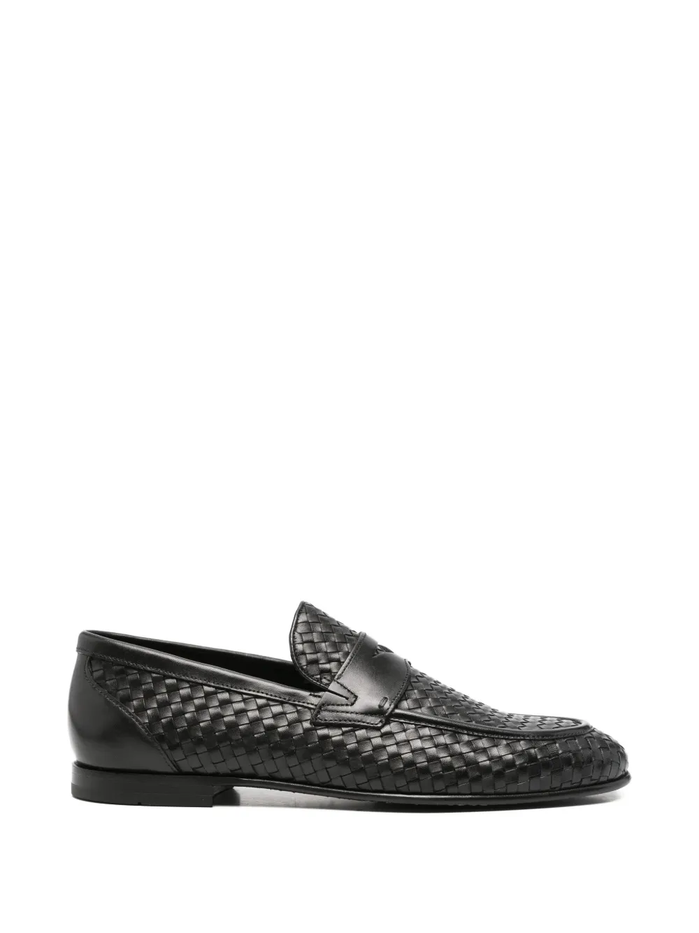 JOHN HARRISON woven penny-strap loafers - Nero