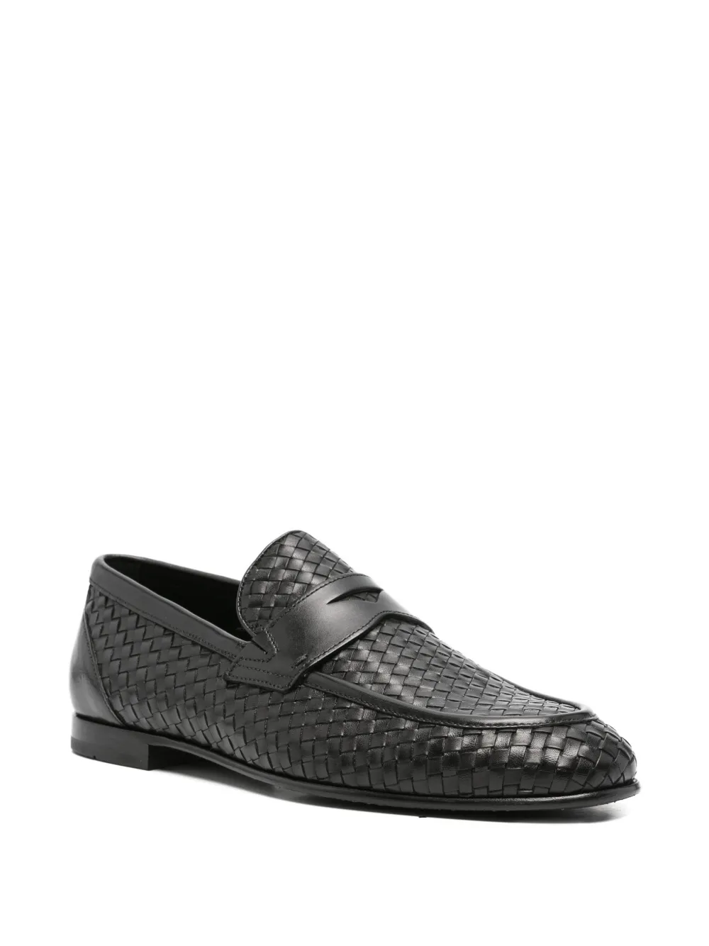 JOHN HARRISON woven penny-strap loafers Zwart