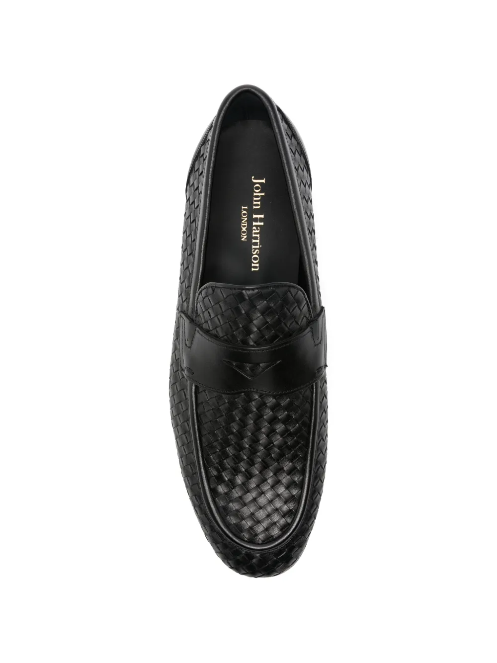 JOHN HARRISON woven penny-strap loafers Zwart