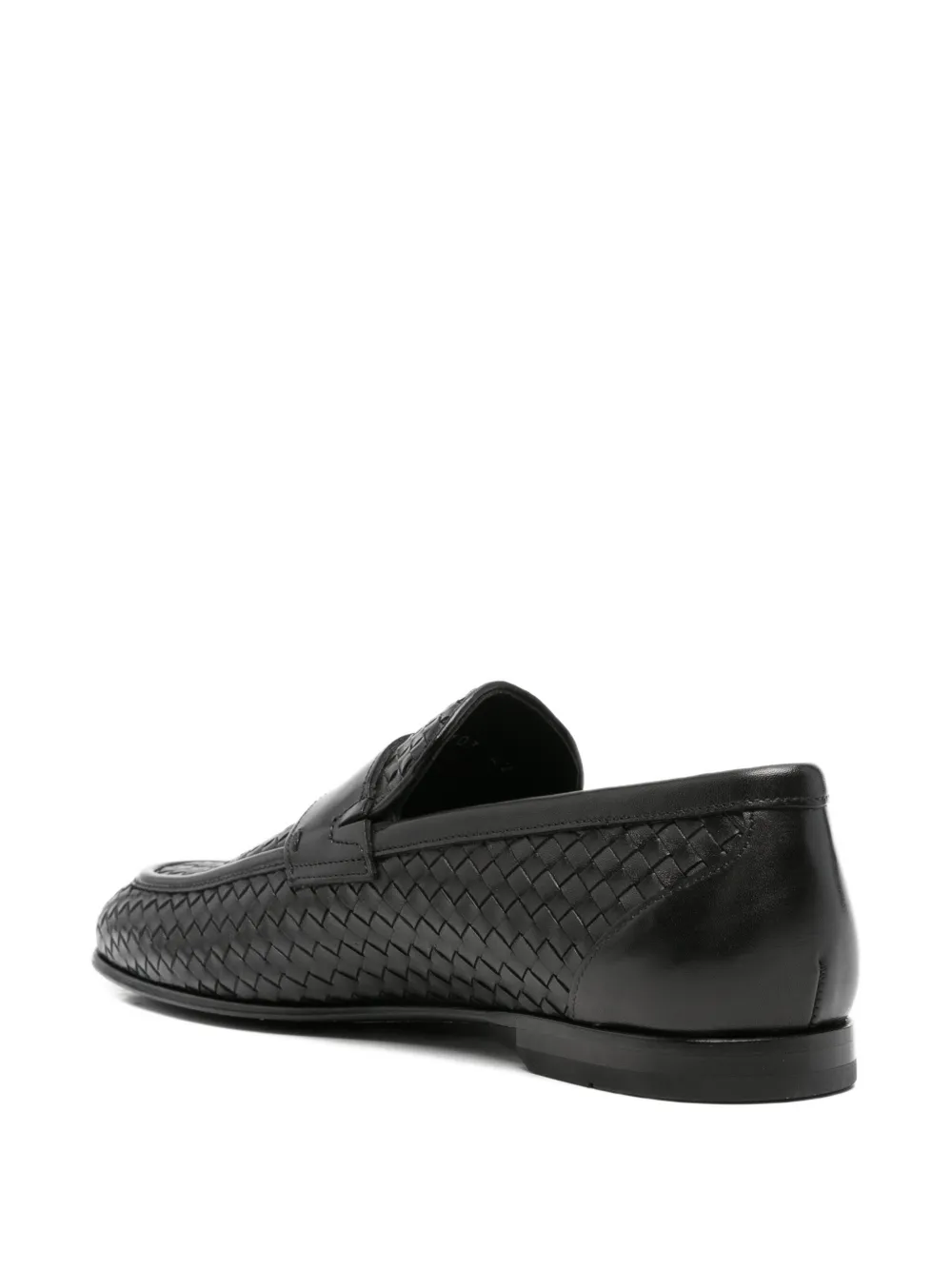 JOHN HARRISON woven penny-strap loafers Zwart