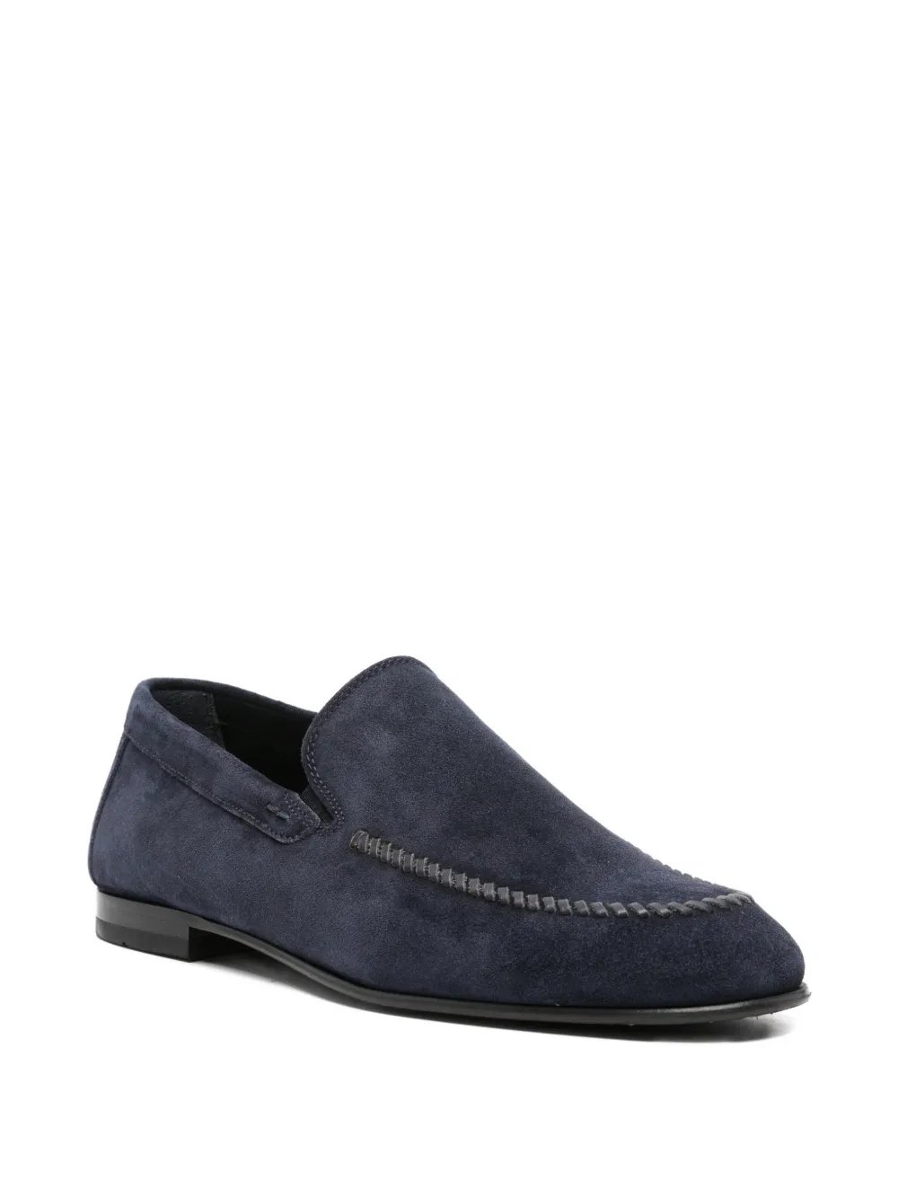 JOHN HARRISON whipstitch-trim loafers Blauw